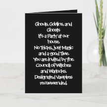 Halloween Invitation, 5"x 7"Gevouwen Wenskaart