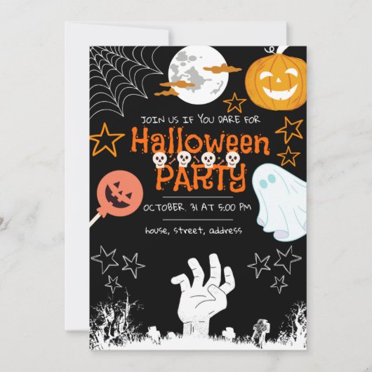 Halloween Invitation / Adult Halloween Party. Save The Date (Voorkant)