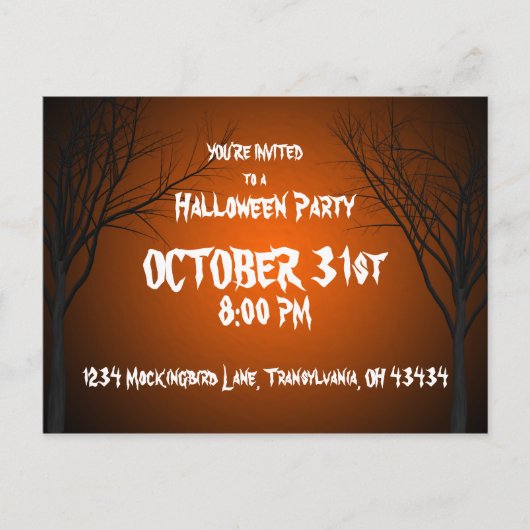 Halloween Invitation Briefkaart (Voorkant)