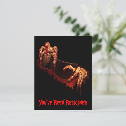 Halloween Invitation Custom Halloween Zombie Card Kaart (Staand voorkant)