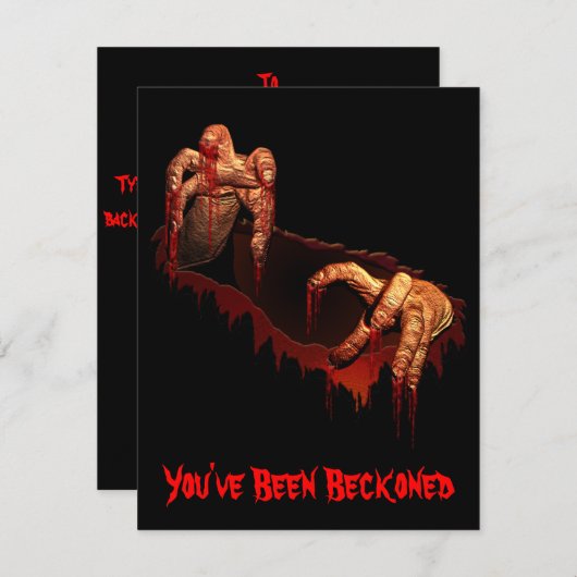 Halloween Invitation Custom Halloween Zombie Card Kaart (Voorkant / Achterkant)