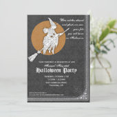 Halloween Invitation Elegant Witches Ball Kaart (Staand voorkant)