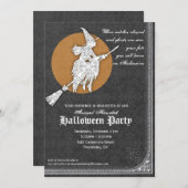 Halloween Invitation Elegant Witches Ball Kaart (Voorkant / Achterkant)