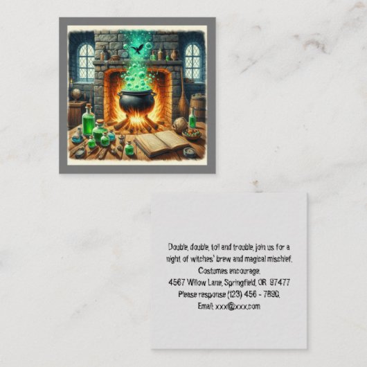 Halloween Invitation Flat Kaart Notitiekaartje (Voorkant / Achterkant)