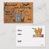 Halloween Invitation Flat Note Kaart Notitiekaartje (Voorkant / Achterkant)