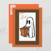 Halloween Invitation Ghost1 Briefkaart (Voorkant / Achterkant)