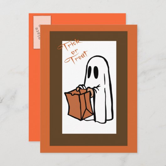 Halloween Invitation Ghost1 Briefkaart (Voorkant / Achterkant)