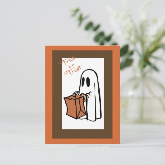Halloween Invitation Ghost1 Briefkaart (Staand voorkant)