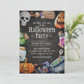 Halloween Invitation, Halloween Birthday Party Kaart (Staand voorkant)
