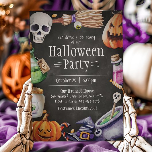Halloween Invitation, Halloween Birthday Party Kaart