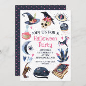 Halloween Invitation, Halloween Party Invitation, Kaart (Voorkant / Achterkant)