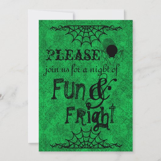 Halloween Invitation in Bright Green Kaart (Voorkant)