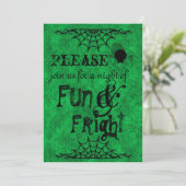 Halloween Invitation in Bright Green Kaart (Staand voorkant)