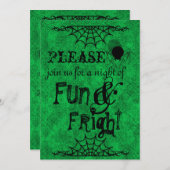Halloween Invitation in Bright Green Kaart (Voorkant / Achterkant)