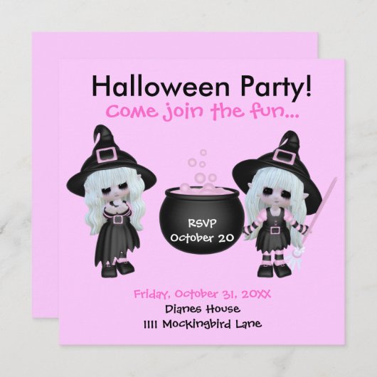 Halloween Invitation Kaart (Voorkant / Achterkant)