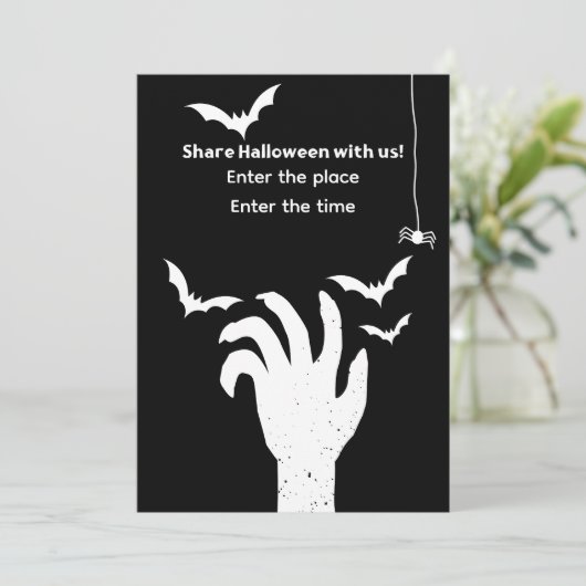 Halloween invitation kaart (Staand voorkant)