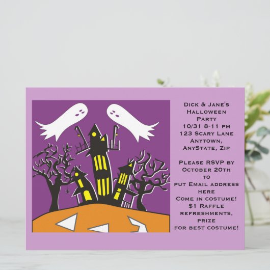 Halloween Invitation Kaart (Staand voorkant)