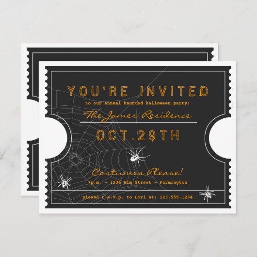 Halloween Invitation Kaart (Voorkant / Achterkant)