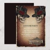 Halloween Invitation Kaart | Gotische schedels (Voorkant / Achterkant)