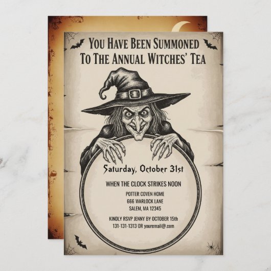  Halloween Invitation Kaart | heks (Voorkant / Achterkant)