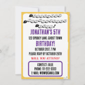 Halloween Invitation Kaart met leuke geesten! (Achterkant)