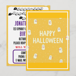 Halloween Invitation Kaart met leuke geesten!