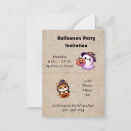 Halloween Invitation to be personalised Notitiekaartje