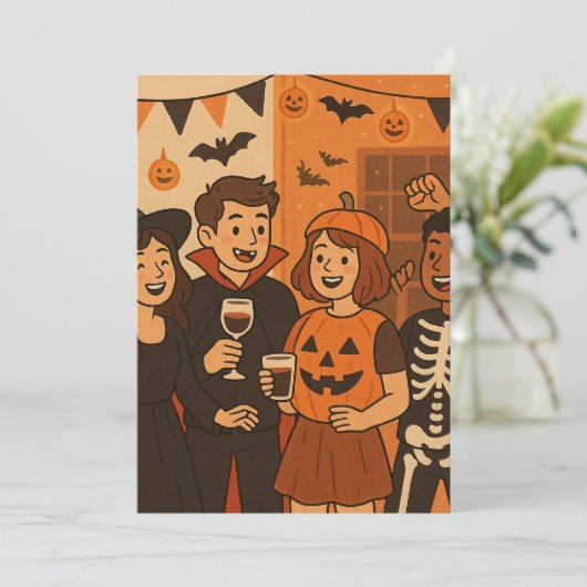 Halloween invitations for a fun party kaart (Staand voorkant)