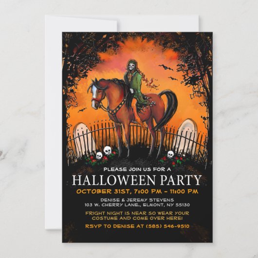 Halloween Invite - Ghoul on Horseback Kaart (Voorkant)