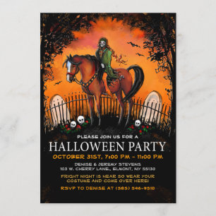 Halloween Invite - Ghoul on Horseback Kaart