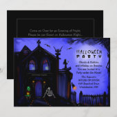 Halloween Invite - Haunted House Halloween Party Kaart (Voorkant / Achterkant)