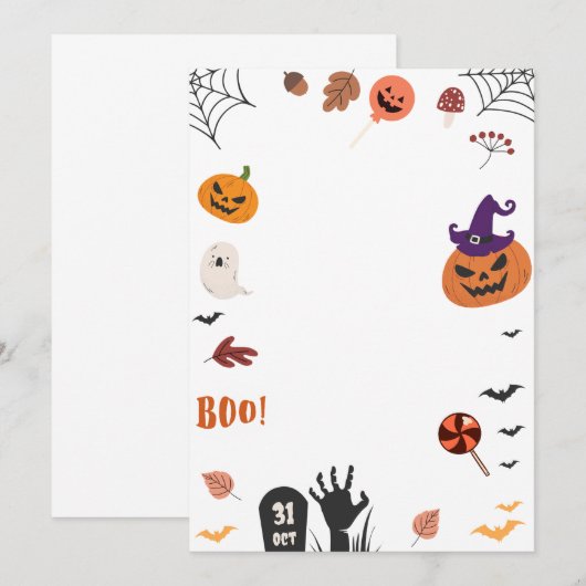 Halloween Invive Kaart (Voorkant / Achterkant)