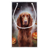 Halloween Irish Red Setter met pompoenen eng Klein Cadeauzakje (Achterkant)