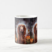 Halloween Irish Red Setter met pompoenen eng Koffiemok (Center)