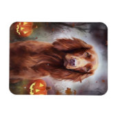 Halloween Irish Red Setter met pompoenen eng Magneet (Horizontaal)
