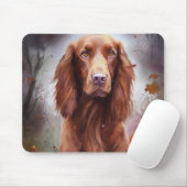 Halloween Irish Red Setter met pompoenen eng Muismat (Met muis)
