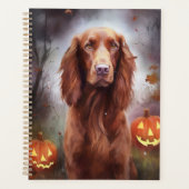 Halloween Irish Red Setter met pompoenen eng Planner (Voorkant)