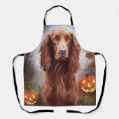 Halloween Irish Red Setter met pompoenen eng Schort (Voorkant)
