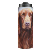 Halloween Irish Red Setter met pompoenen eng Thermosbeker (Voorkant)