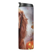 Halloween Irish Red Setter met pompoenen eng Thermosbeker (Geroteerd rechts)
