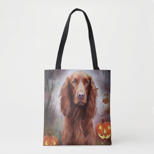 Halloween Irish Red Setter met pompoenen eng Tote Bag (Voorkant)