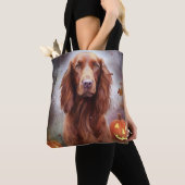Halloween Irish Red Setter met pompoenen eng Tote Bag (Dichtbij)