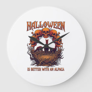 Halloween Is Beter Alpaca Oranje Schedels Spinnenw Grote Klok