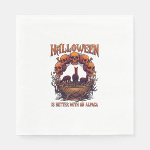 Halloween Is Beter Alpaca Oranje Schedels Spinnenw Servet