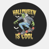 Halloween Is Cool Women Men Frankenstein Monster  Ronde Sticker (Voorkant)