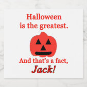 Halloween is de grootste sparkling wijnetiket (Enkel label)