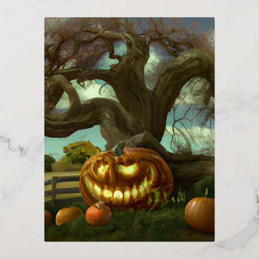 Halloween is een feestdag die gevierd wordt op 31  folie feestdagen briefkaart (Voorkant)