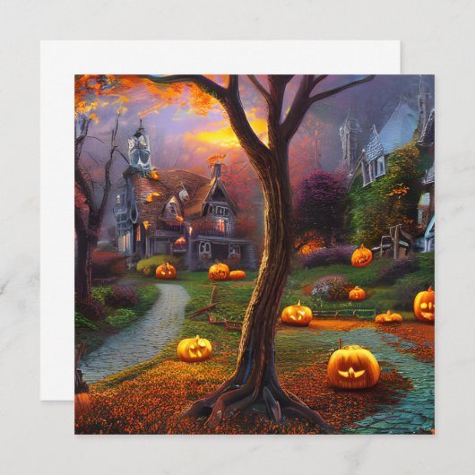 Halloween is een feestdag gevierd op 31 oktober notitiekaartje (Voorkant / Achterkant)