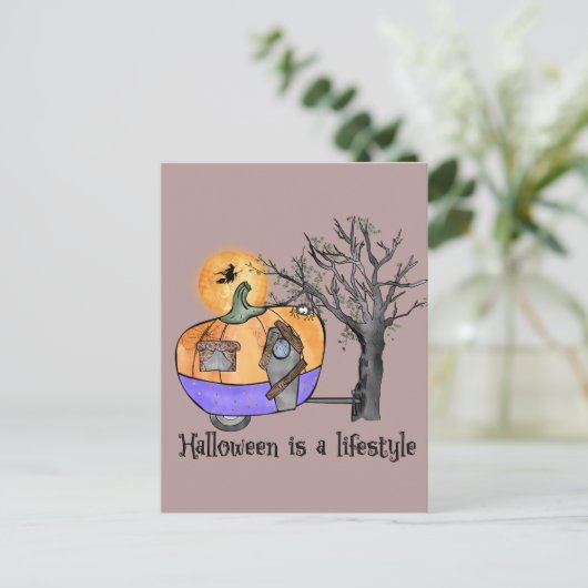 Halloween is een levensstijl | Camper | Aanhangwag Briefkaart (Staand voorkant)