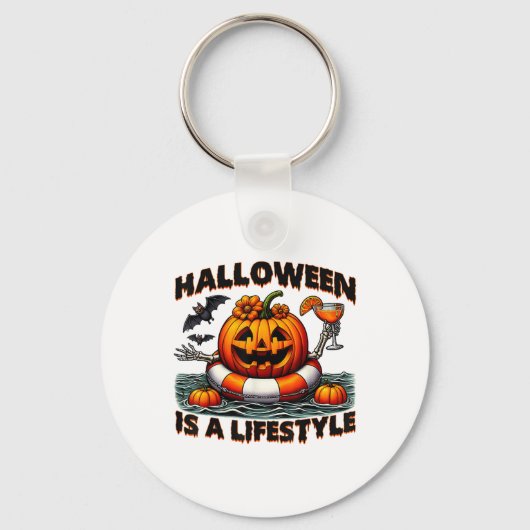 Halloween is een spookachtige levensstijl voor man sleutelhanger (Voorkant)